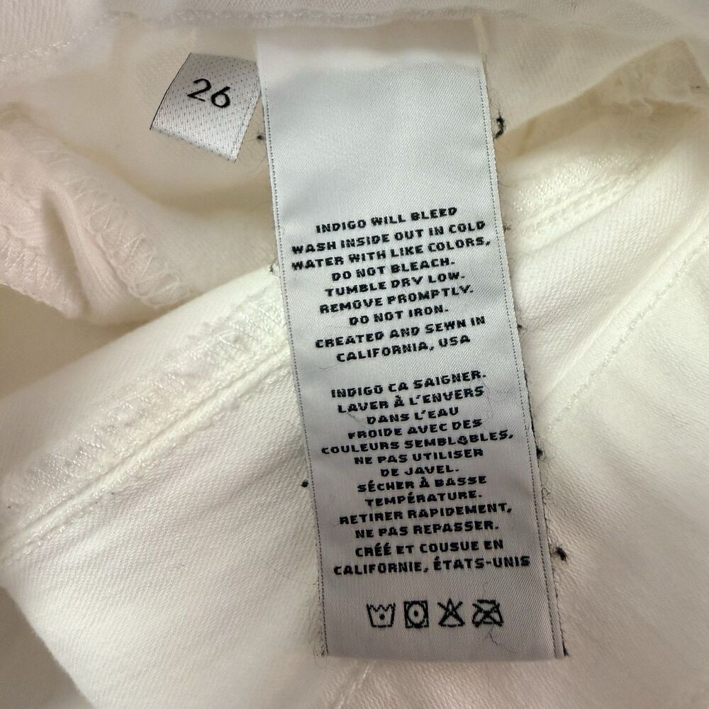 J Brand Maria Womens 26 White High Rise Skinny Denim Pants Jeans Raw Hem Frayed - Picture 11 of 14